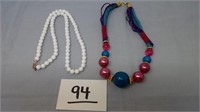 2 BEADED NECKLACES