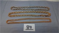 3 ROPE LENGTH CHAIN NECKLACES - 2 MARKED GERMANY
