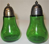 Green Salt and Pepper shakers