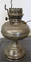 Silver plated kerosene lamp