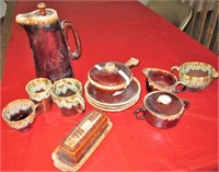 Set of Brown stoneware