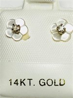 14KT Gold Diamond (0.10ct) 2 in 1 Earrings