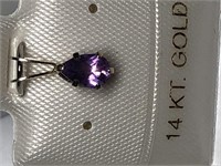 14K White Gold Amethyst (February Birthstone)