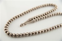 Sterling Silver Navajo Pearl Bead Necklace