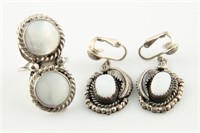 Set of Sterling Silver Earrings and Ring