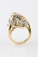 18kt Yellow Gold and Diamond Cluster Ring