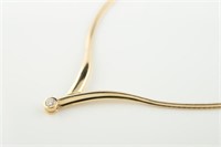 14kt Yellow Gold Omega-style Diamond Necklace