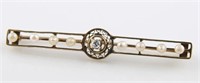 14kt Yellow Gold Brooch with Pearls