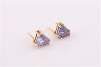 Pair of 14kt Yellow Gold Studs with Stones