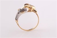 14kt Yellow and White Gold Dolphin Ring