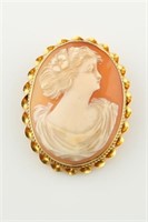 10kt Yellow Gold Cameo Brooch