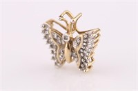 10kt Yellow and White Gold Diamond Butterfly