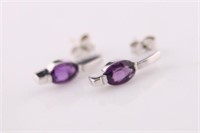 14kt White Gold and Amethyst Earrings