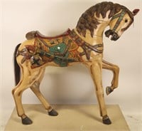 ANTIQUE WOOD CARVED AND PAINTED HORSE