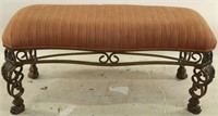 ASHLEY FURNITURE IRON BENCH WITH UPHOLSTERED SEAT