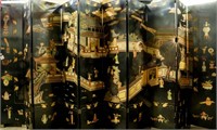MONUMENTAL CHINESE COROMANDEL SCREEN WITH 2 SIDES