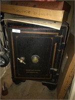Vintage Floor Safe w/Combo & Misc. In Closet