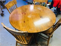 round  pine table w/ single pedestal  48" across