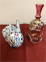 Rabbit Figurine and Vase