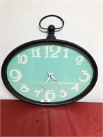 Large Tiffany Blue Oval Wall Clock