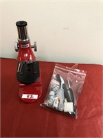 Red Small Microscope and Accessories