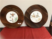 Decorative Walnut Bird Plates