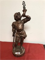Old Soldier Blowing Horn Statuette
