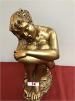 Gold Tone Young Woman Figure