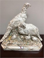 Pheasant Family Porcelain Figure