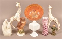 Grouping of Art Glass and China. Including