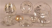 Grouping of Unmarked Sterling Overlay Glassware.