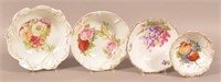 4 Fruit and Floral Decorated Porcelain Bowls. Two