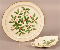 Lenox Holly Pattern Plate and Leaf form