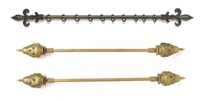 (3) MOROCCAN STYLE GILT METAL JEWELED DRAPERY RODS