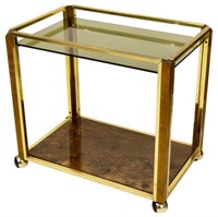 FRENCH TWO-TIER SERVICE BAR CART, STYLE OF CARDIN