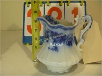 English Blue Floral Pitcher
