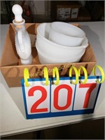 White Glass - Set of 3 Bowls and a Pitcher