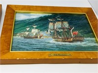 set of 4 historic ships - Franklin Porcelain