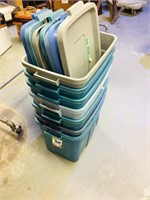 stack of rubbermaid tubs- approx 7
