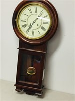37" inch wall clock with key & pendulum