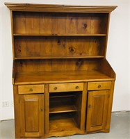 large 2 pc pine open front cabinet