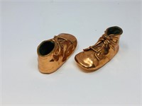 pair of baby shoes bronzed
