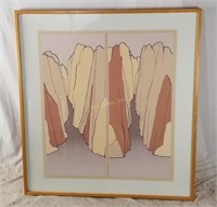 Natural Double Canyons Art Print Textile