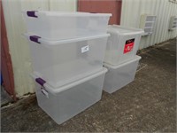 5 count clear storage containers + lids