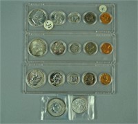 (4) US SILVER COIN PROOF SETS 1952-1955