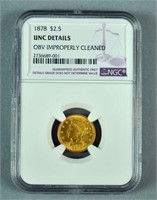 1878 $2.50 US QUARTER EAGLE GOLD COIN