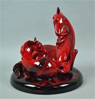 ROYAL DOULTON FLAMBE - GIFT OF LIFE, MARE & FOAL