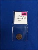 1919 D LINCOLN CENT UNG