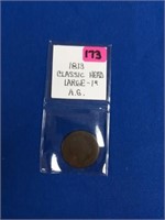 1813 CLASSIC HEAD LARGE 1 CENT A.G.