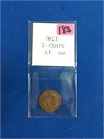 1867 TWO CENT - X.F. CORR.